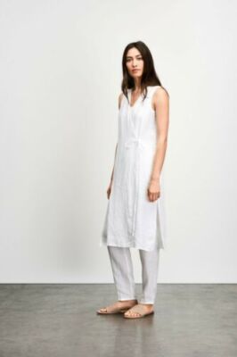 eileen fisher linen wrap dress Eileen Fisher - Women's Textured Silk Jacquard Wrap Dress - Black