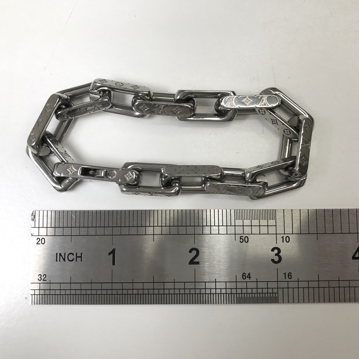 LOUIS VUITTON Monogram Chain Bracelet M00308 LE1294 Size M