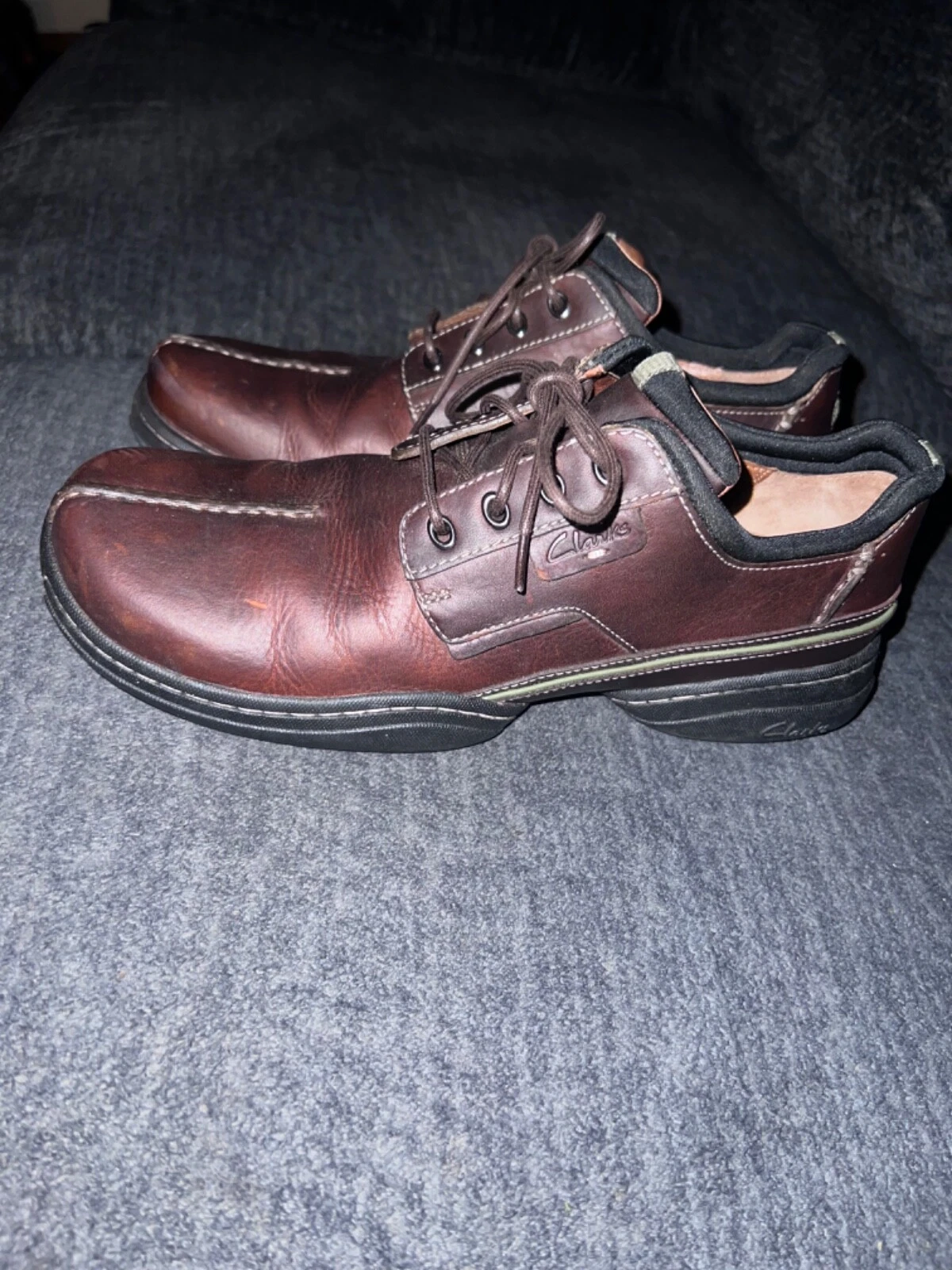 Scarpe Oxford casual Clarks da uomo marroni in pelle stringate comode misura 8 5