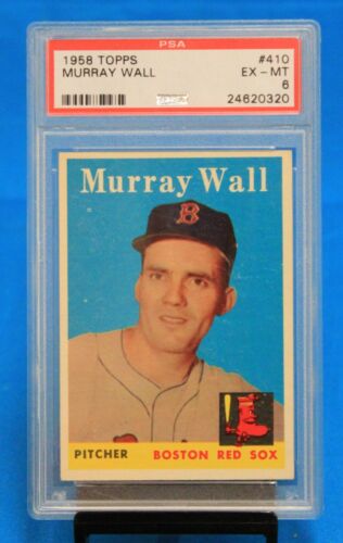 1958 TOPPS # 410 Murray Wall PSA 6 EX-MT # 24620320  BOSTON RED SOX !!!! - 第 1/2 張圖片