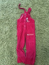 Kids Red Corduroy Dungarees