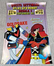 POSTER PER EDICOLA ATLAS UFO ROBOT CAPITAN HARLOCK GOLDRAKE 1978 LOCANDINA NUOVO