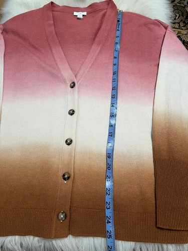 J Jill Dip Dyed Sunset Ombre Button Up Cardigan Sweater size S - Picture 15 of 18