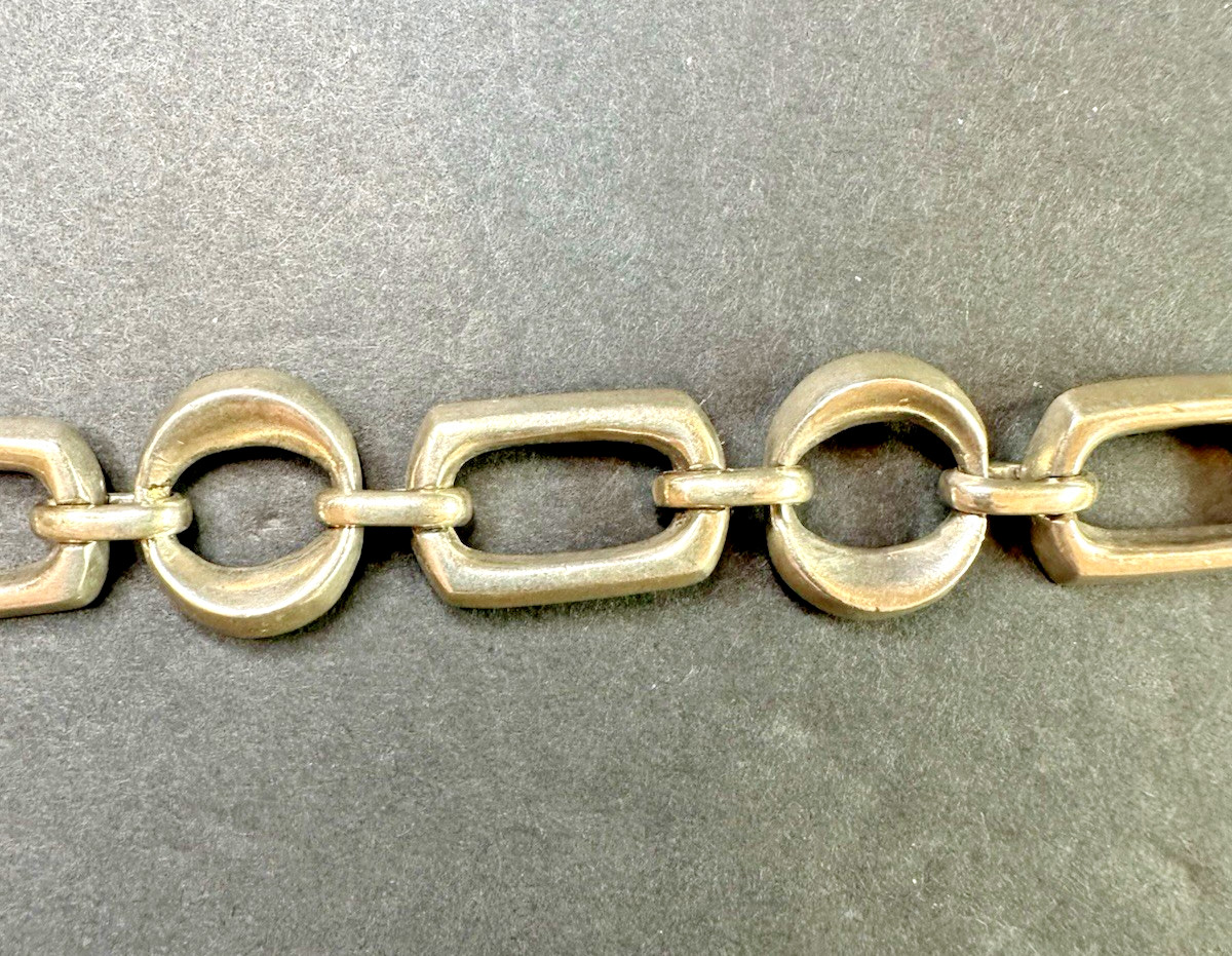 925 Sterling Silver Chunky Solid Link Shapes Togg… - image 6