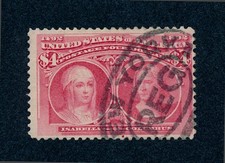 drbobstamps US Scott #244 Used Sound $4 Columbian Stamp