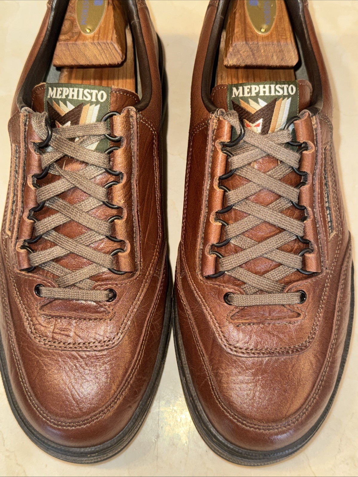MEPHISTO ‘MATCH’ MENS BROWN FULL GRAIN LEATHER WALKING SHOES SIZE 9 $425 image 3