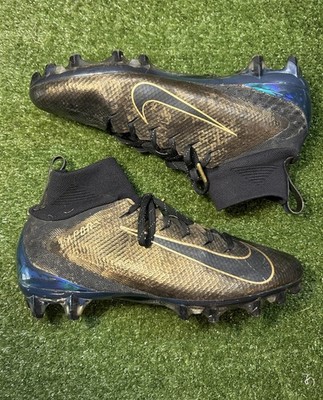 Nike Vapor Untouchable Pro 3 PRM Football Cleats Gold Black Carbon Size 9.5