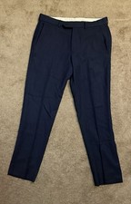 Brooks Brothers W33 Navy Regent Fit Wool Blend Stretch Dress Pants Trousers