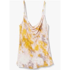 Elegant Abstract Artsy Chiffon Draped V-Neck Sleeveless Top Cami Whimsi Fairy S