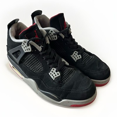 Nike Air Jordan 4 Retro Bred 2019 Black Red Mens Size 9.5 308497-060 READ
