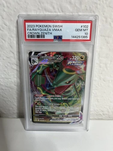 Pokemon Crown Zenith Rayquaza VMAX #102 Full Art PSA 10