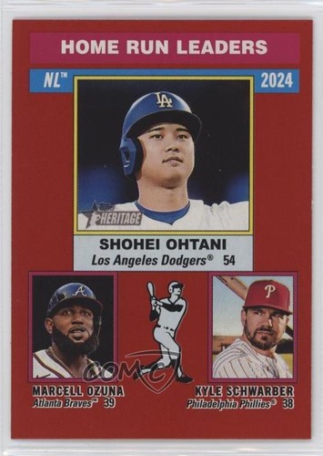 2025 Topps Heritage League Leaders Red Border Shohei Ohtani Kyle Schwarber 08nc