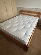 Double Wooden Bed Frame With Fogarty 1000 Spring Mattress