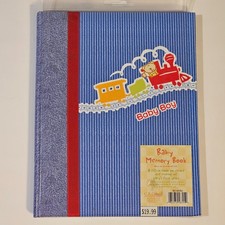 Gibson Baby Boy Memory Book Train Cover Record Events Blue Sealed NOS