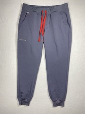 Figs Scrub Pants Women's L Navy Blue Zamora Jogger Medical Technical Stretch