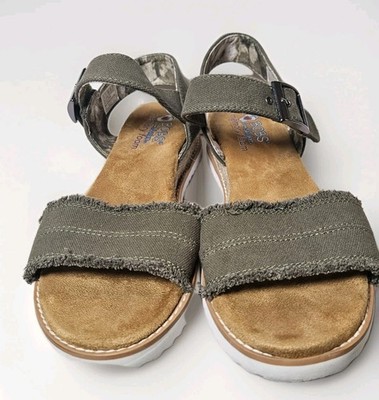 BOBS from Skechers Desert Kiss Hi Olive Green Sandals - Women's Size 8