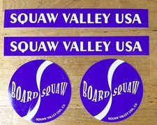 Squaw Valley USA Tahoe California Vintage Stickers Lot of 4 Board Snowboard Ski