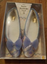 Vintage 1980s Satin Slippers From St Michael  Size 6