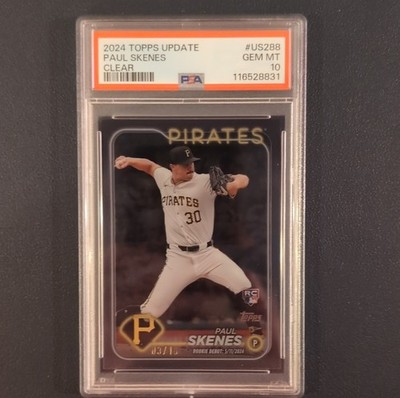 Topps 2024 Update Paul Skenes Rookie Debut Clear 3/10 PSA 10 US288 Pirates