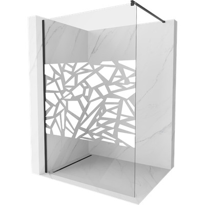 Mexen Kioto Duschwand 100x200 cm Transparent Weiß 8mm Schwarz Design
