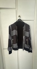 Allsaints Reversible Bomber Jacket Black With Stars Front Zipper M Size