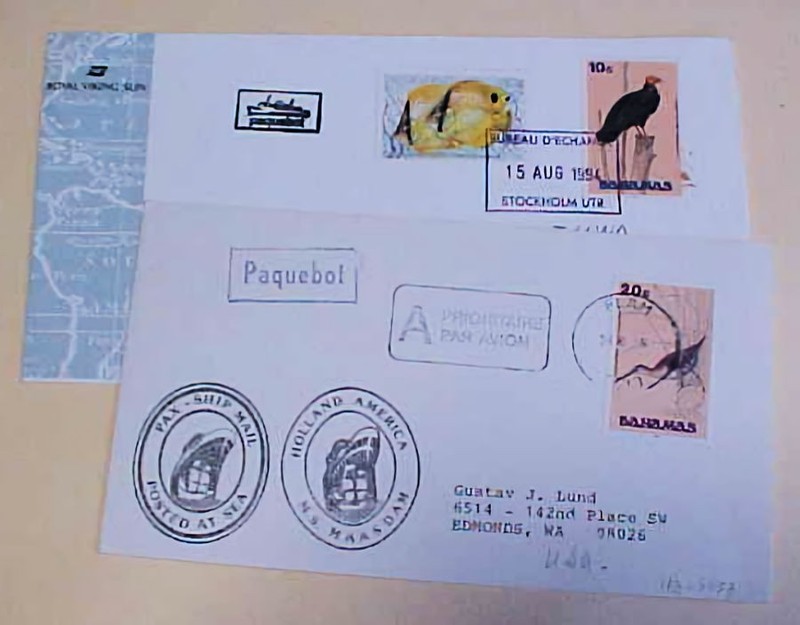 BAHAMAS  PAQUEBOT #642B FLAM 1995 also #749B STOCKHOLM 1994