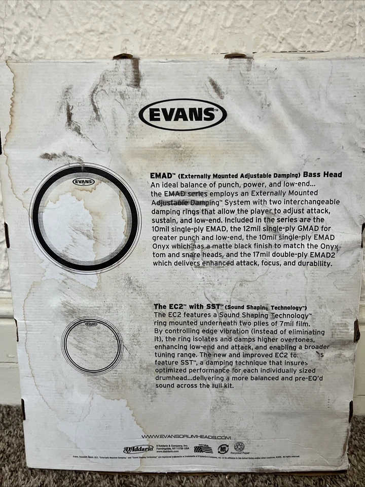 NUEVO Evans Sound Off HQ Percusión Batería Silencio Caja Set Bajo Toms Caja Hi-Hat Crash Foto 4 de 4