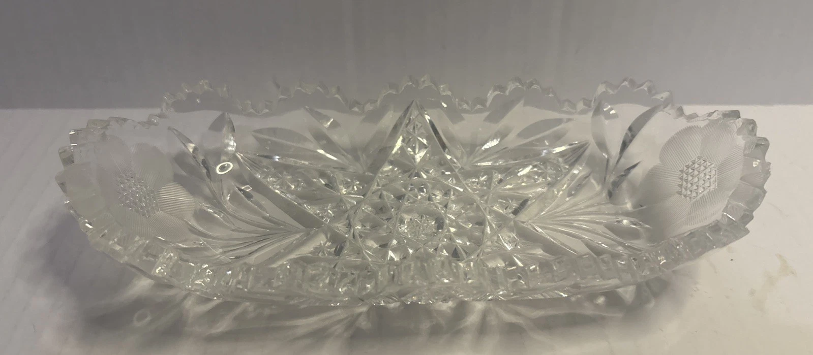 American Brilliant Cut Glass Relish/ Butter Dish