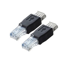 NSGWKZD USB Female to RJ45 Male LAN Ethernet Adapter Connector for ADSL Black