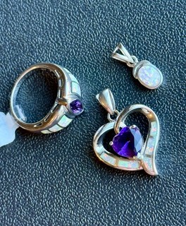 3 Pieces 925 Sterling Silver Jewelry Lot Pendant & Ring NOT SCRAP 11 Grams