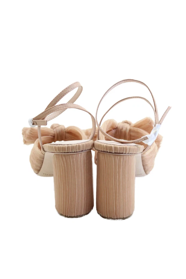 Loeffler Randall Mujer Camelia Plisado Lazo Tacón con Correa para el Tobillo - Talla Belleza Foto 3 de 4