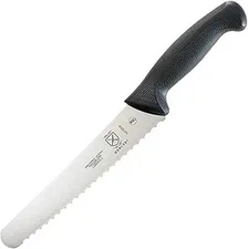 8-Inch Wavy Edge Wide Bread Knife with Black Handle
