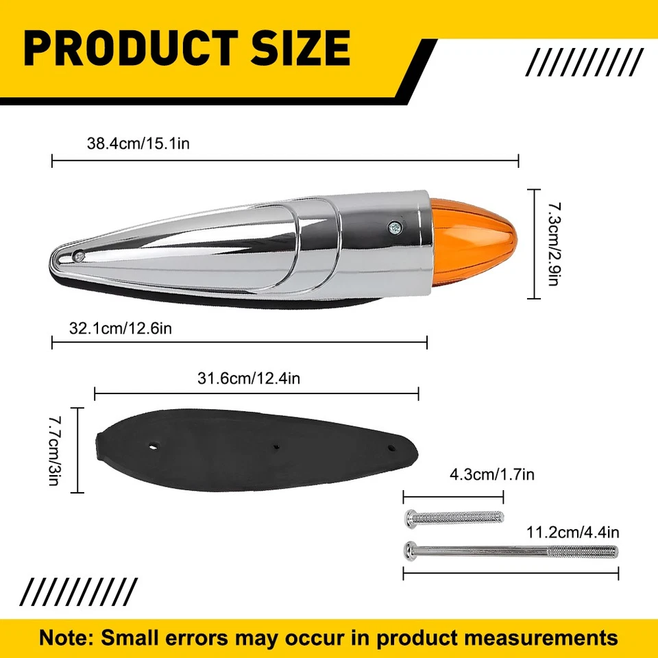 5x Amber 17-LED Torpedo Cab Marker Roof Light For Peterbilt Kenworth Mack trucks - Image 2 of 4