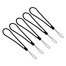 18.5cm Silicone Wrist Strap Lanyards, 5 Pcs Short Lanyard, Black Style 2