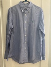 Polo Ralph Lauren Classic Fit Men's Blue Gingham Button Down Shirt Size Medium
