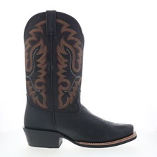 Justin Boots Cowboy Town 13" Goat Leather Mens Black Cowboy Western Boots