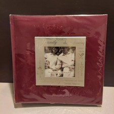 Family Photo Album Burgundy with Silver Sentiment Frame Front 38 Page - 152 4x6