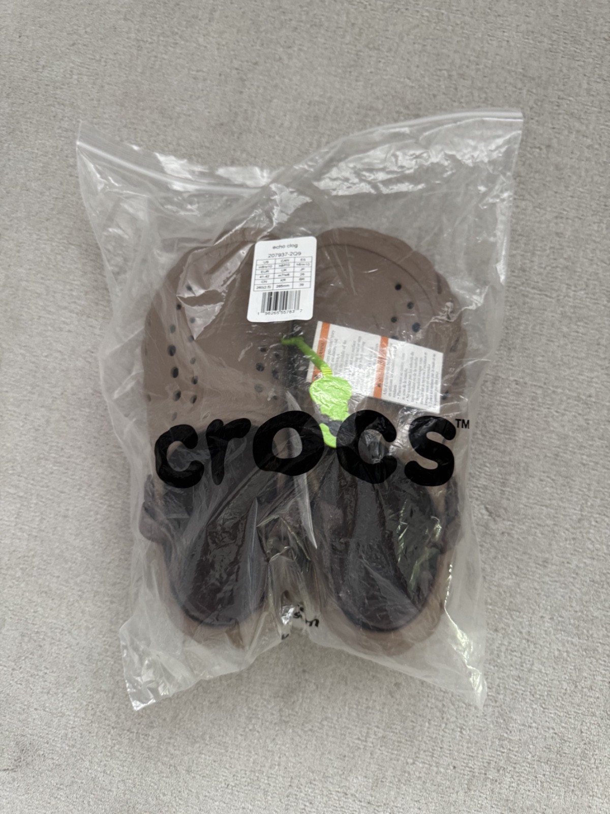 Crocs Echo 'Latte Brown' Clogs Unisex Size 8  Brand New RARE Colour image 8