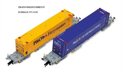 ARNOLD HN9760 Coffret de 2 wagons porte-conteneurs ép. VI ECHELLE TT 1/120