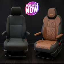 VW Transporter Seat Re-Trim Custom Leather Sport Foam Upgra Single/Double STITCH