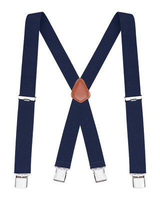 Buyless Fashion Suspenders for Men 48'' Elastic Adjustable Straps 1 1/4'' X Back