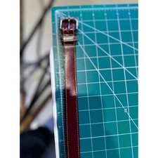 Burgundy Full Grain Cowhide Leather Belt Made in USA Size 32 1 Inch Wide