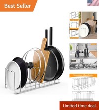 Lid Organizer Pot Lid Organizer 10-Tier Pot Lid Rack Holder Suitable for Bake...