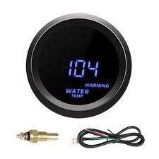 2" 52mm Digital Water Temperature Gauge with Blue LED  Alarm, 1/8" NPT