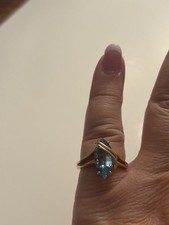 2 carat Marquise Blue Topaz ring Set in 14k g...