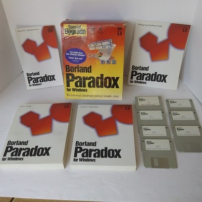 Borland Paradox 5.0 Special Upgrade Relational Database Windows Manuals Disks