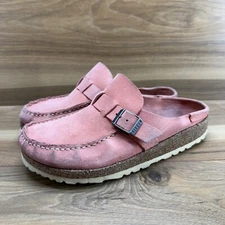 Birkenstock Buckley Clogs 7 N EU 38 Peach Nubuck Leather Comfort Mules