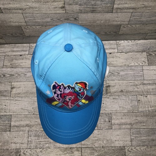 My Little Pony Children Kids Blue Ball Cap Adjustable Hook & Loop Glitter Hat VG - Picture 5 of 7
