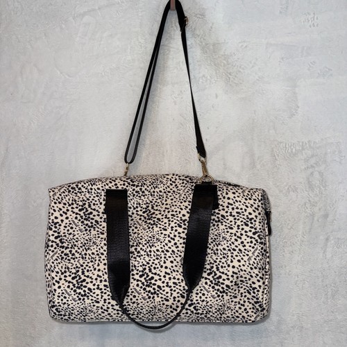 Overnight Weekender Tasche Mali + Lili Tote schwarz beige Schnee Leopardenmuster Duffle