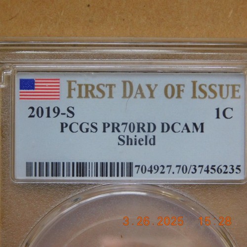 2019-S Lincoln Shield Cent PCGS PR70RD DCAM 1st Day of Issue - Picture 3 of 6